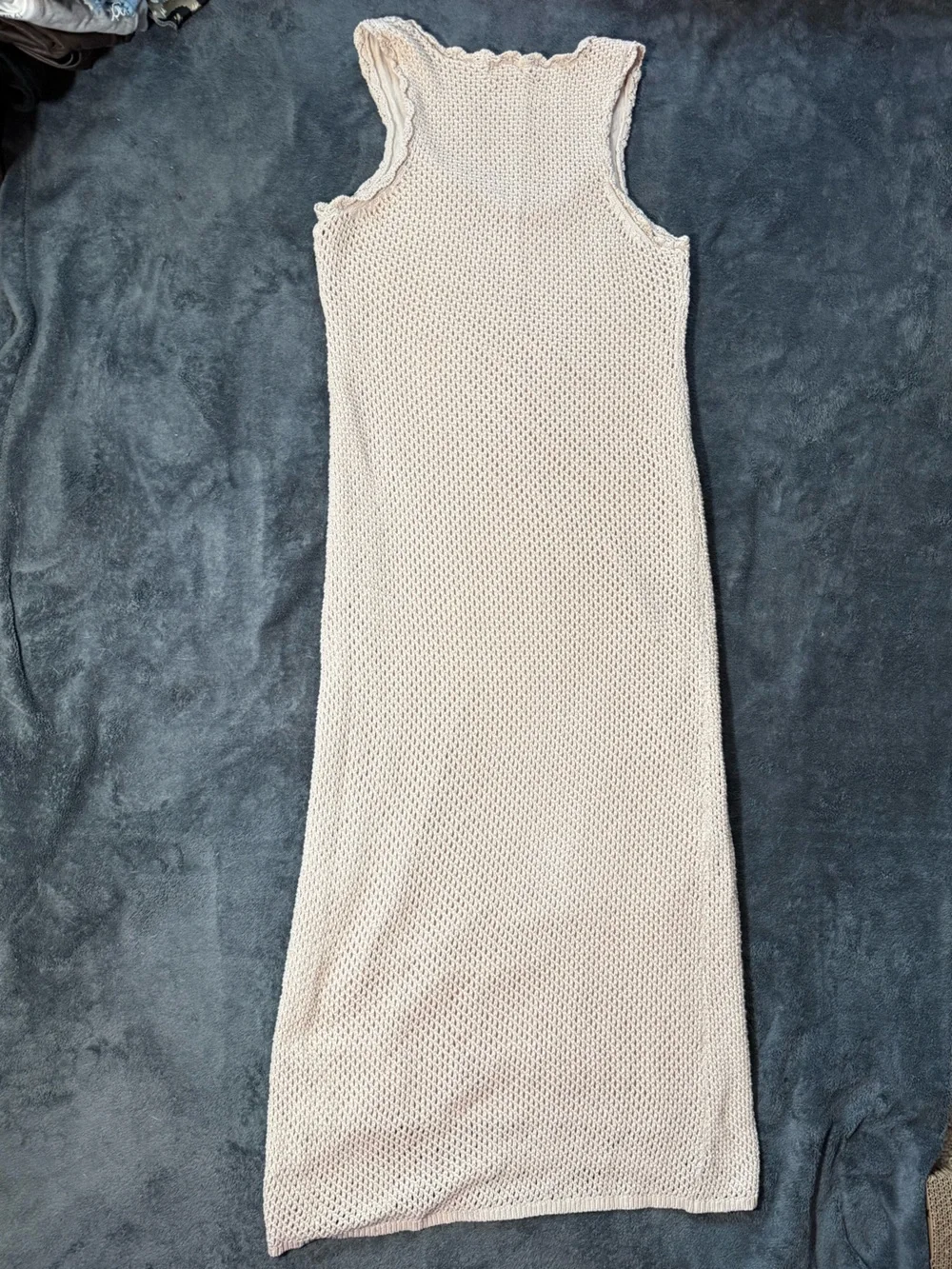 Z Supply Beige Open-Knit Sleeveless Midi Dress - Picture 3 of 4
